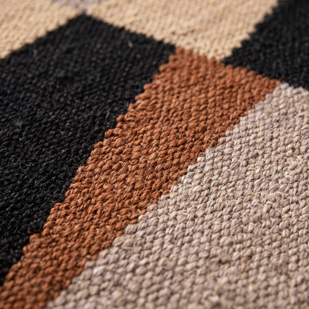 Zoom qualité du tissage du tapis Goult