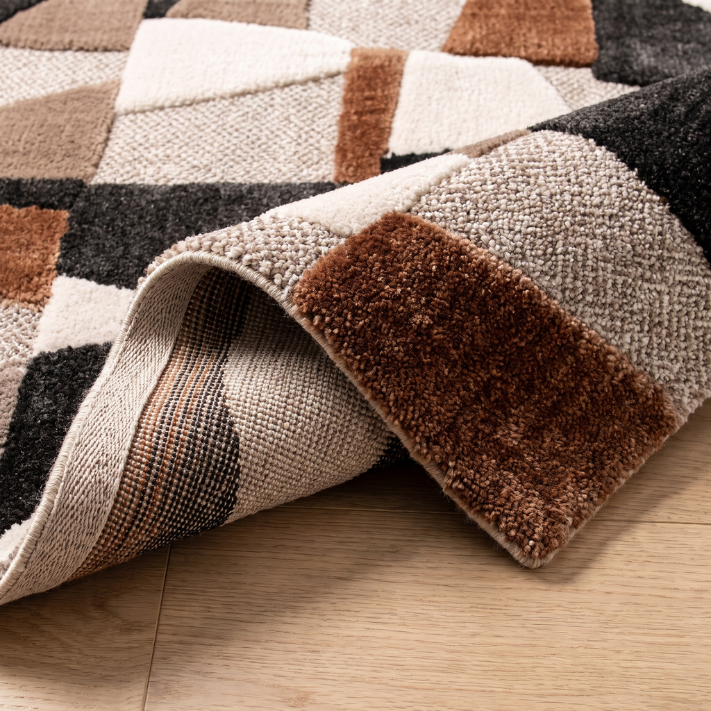 Angle et pli du tapis Goult - détail du tissage