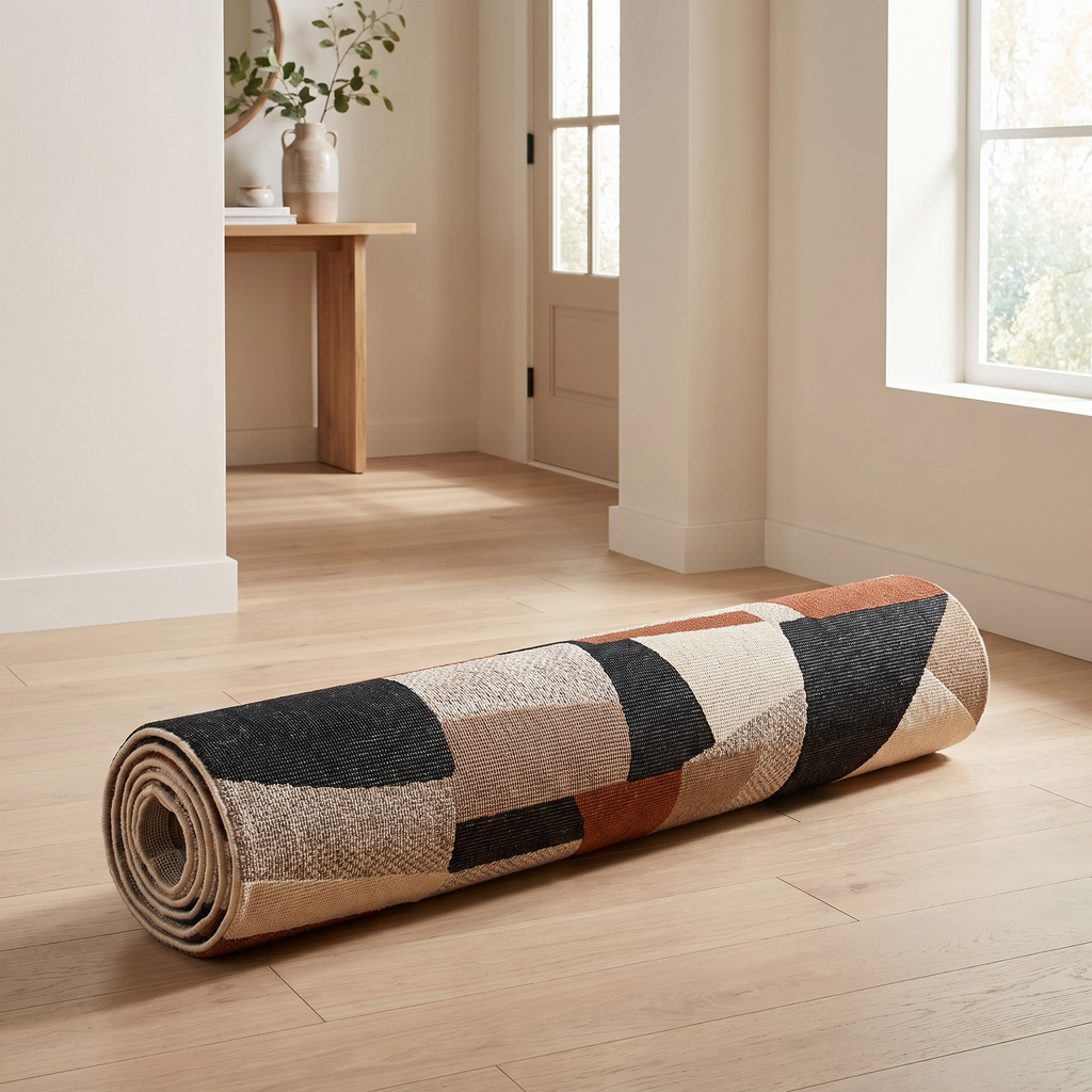 Tapis Goult roulé en situation dans une entrée