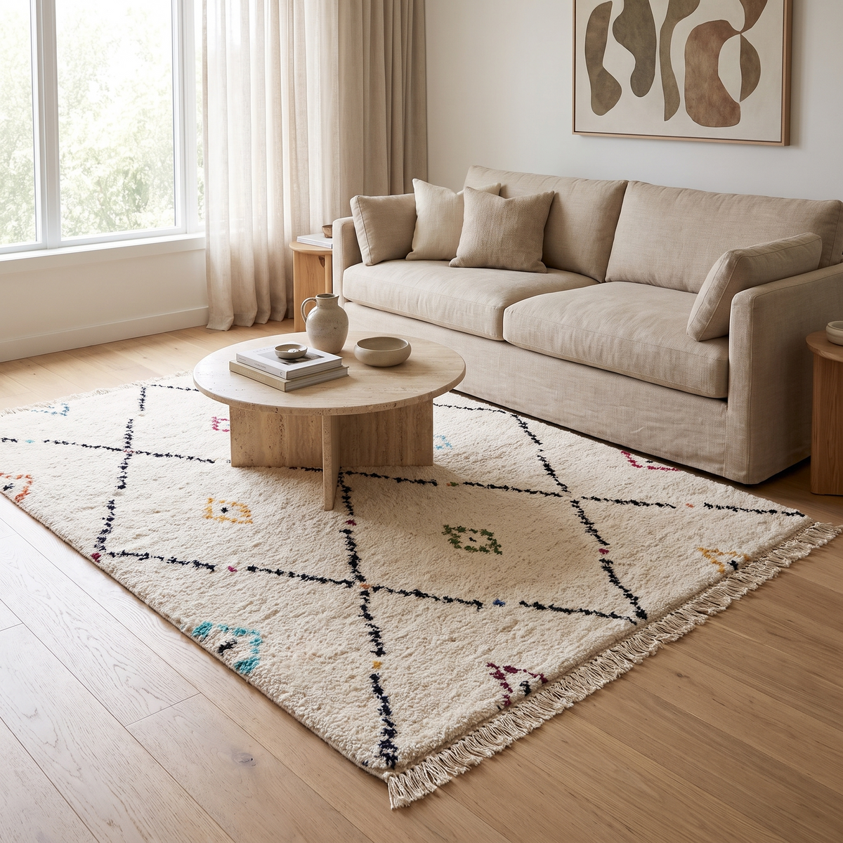 Tapis Rocamadour Multico - salon vue large