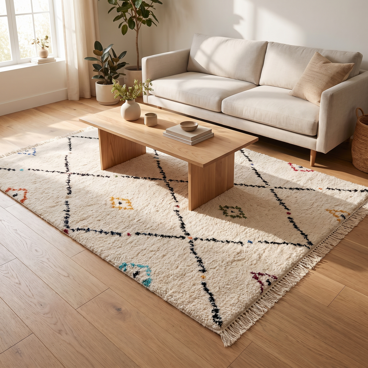 Tapis Rocamadour Multico dans un salon moderne