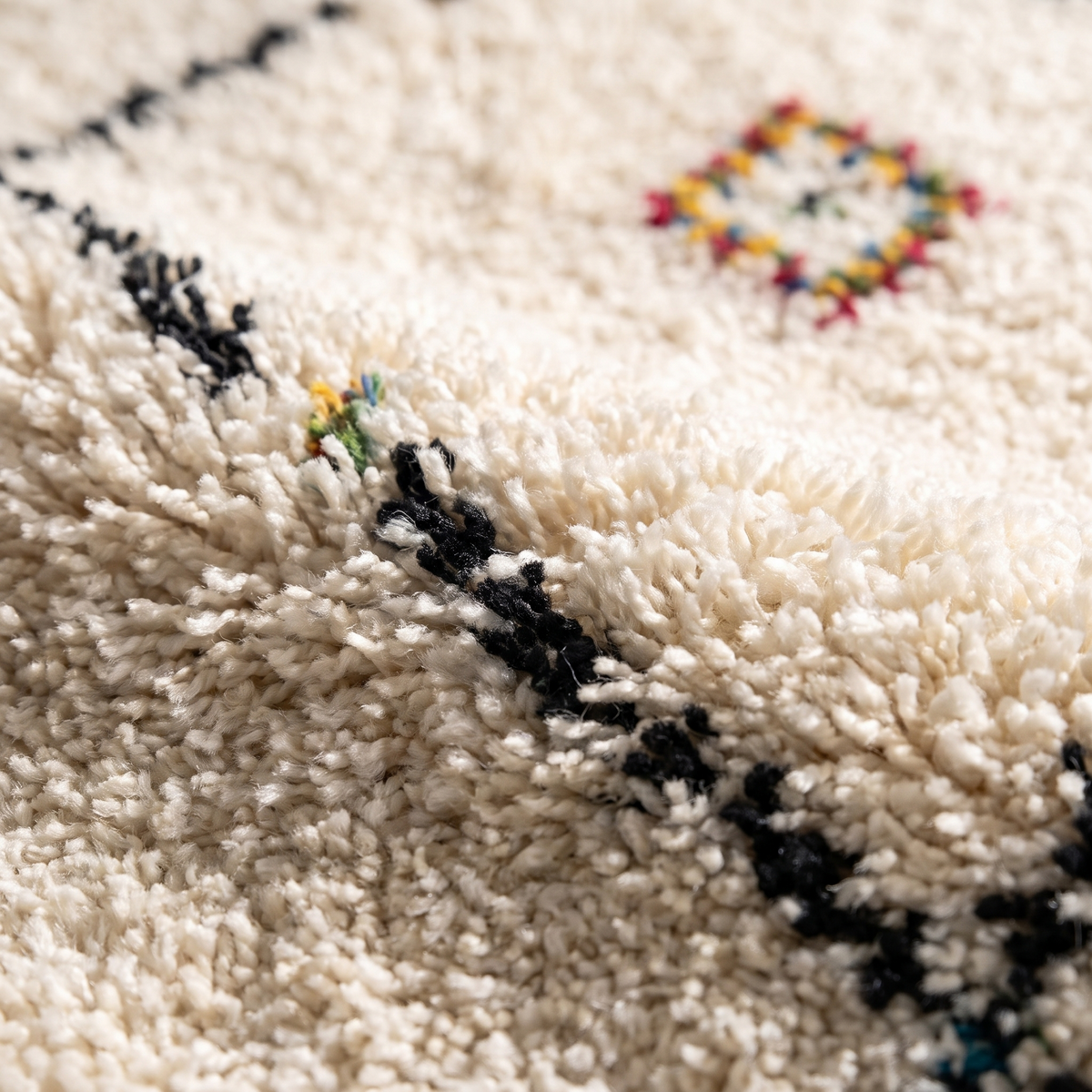 Zoom qualité du tissage du tapis Rocamadour Multico
