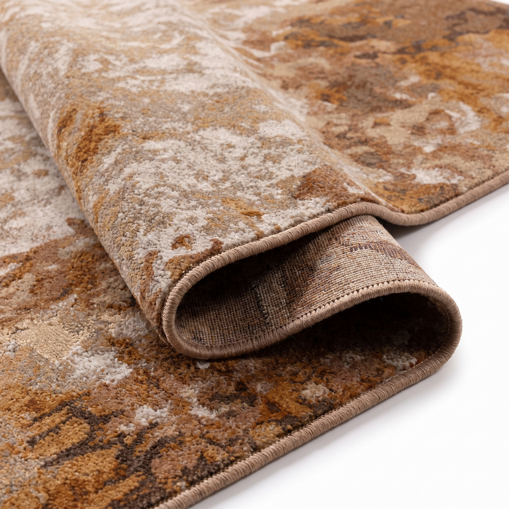 Angle et pli du tapis Riez Naturel - détail du tissage