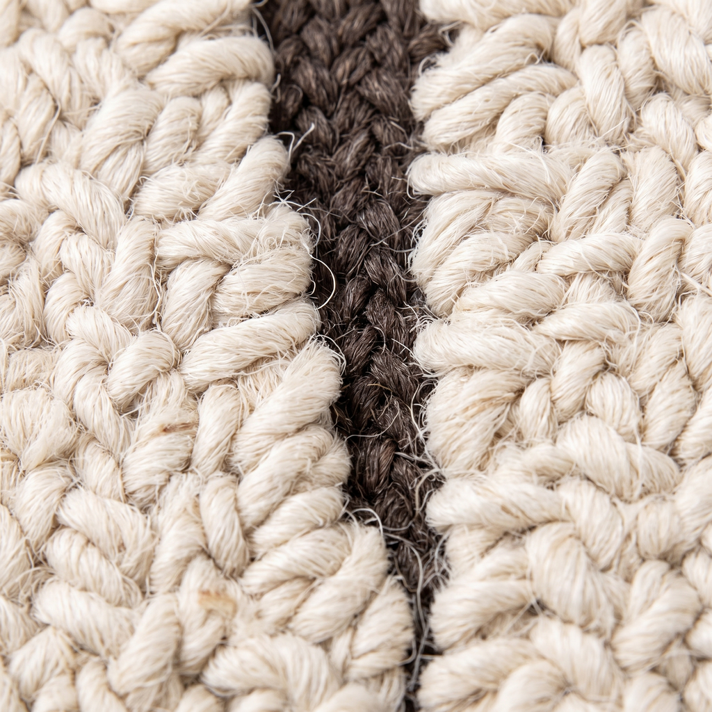 Zoom qualité du tissage du tapis Galet recyclé Bonnieux