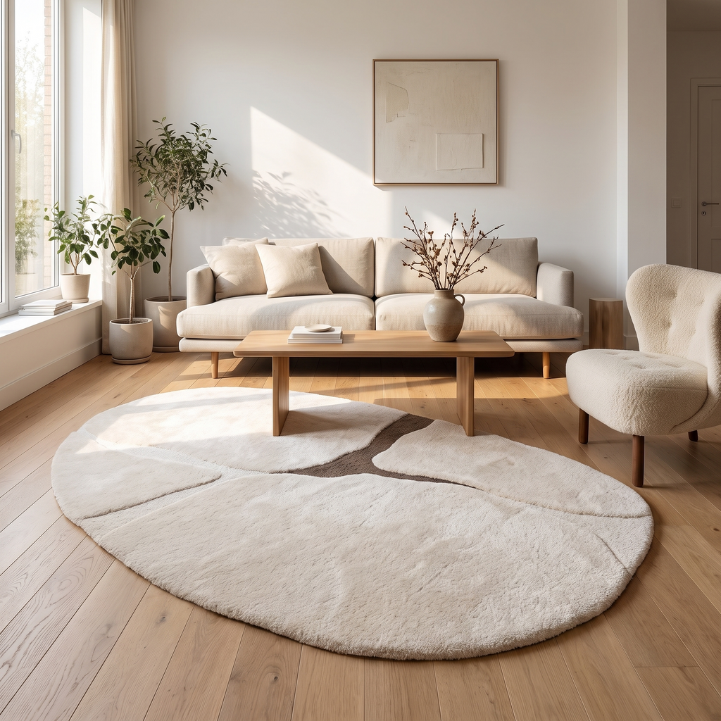 Tapis Galet recyclé Bonnieux dans un salon moderne