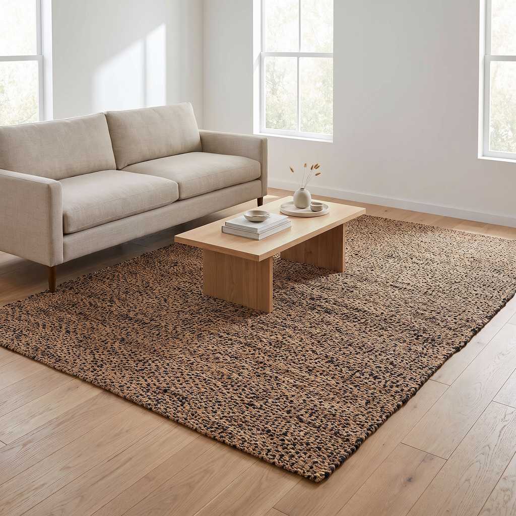 Tapis Carnac Carbone - salon vue large