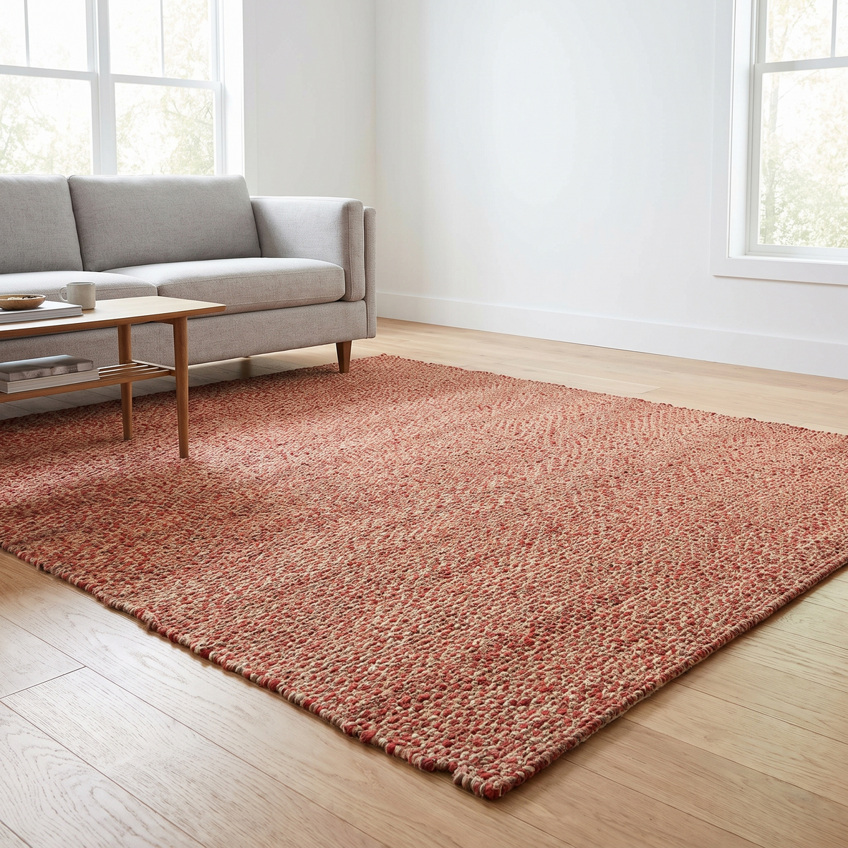 Tapis Carnac Marmelade dans un salon moderne