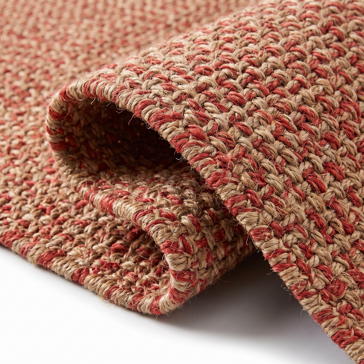 Angle et pli du tapis Carnac Marmelade - détail du tissage
