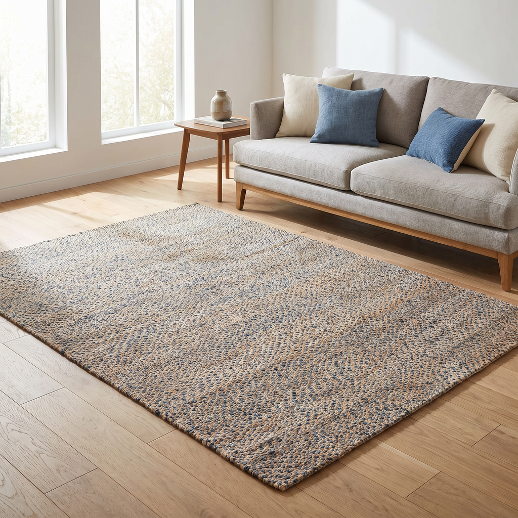 Tapis Carnac Riviera dans un salon moderne