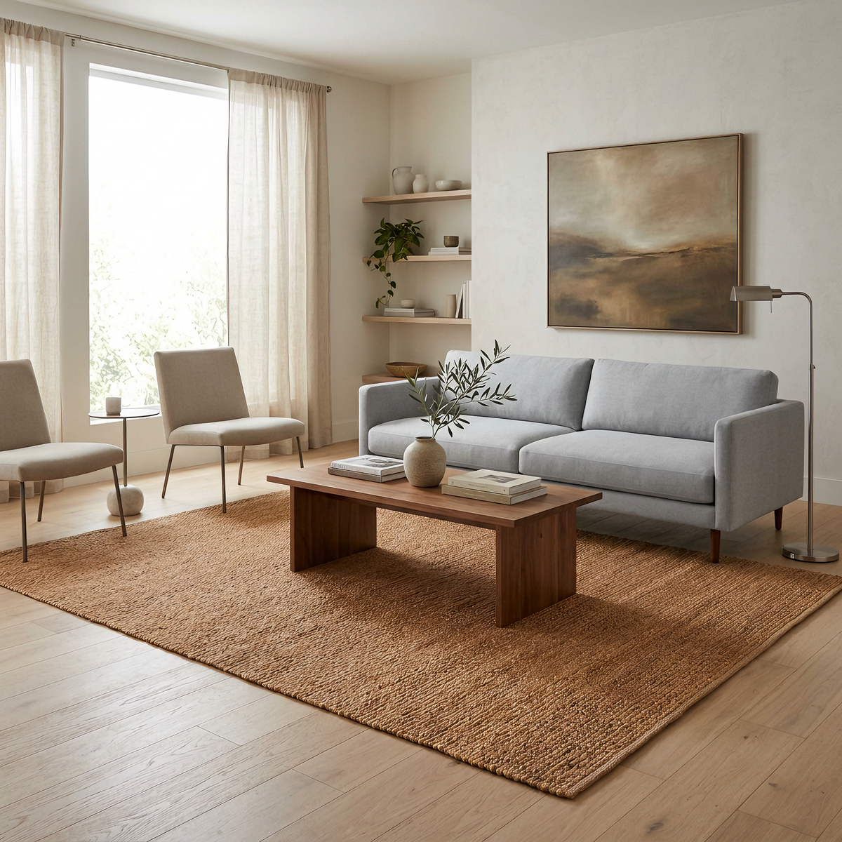 Tapis Carnac Bronze - salon vue large