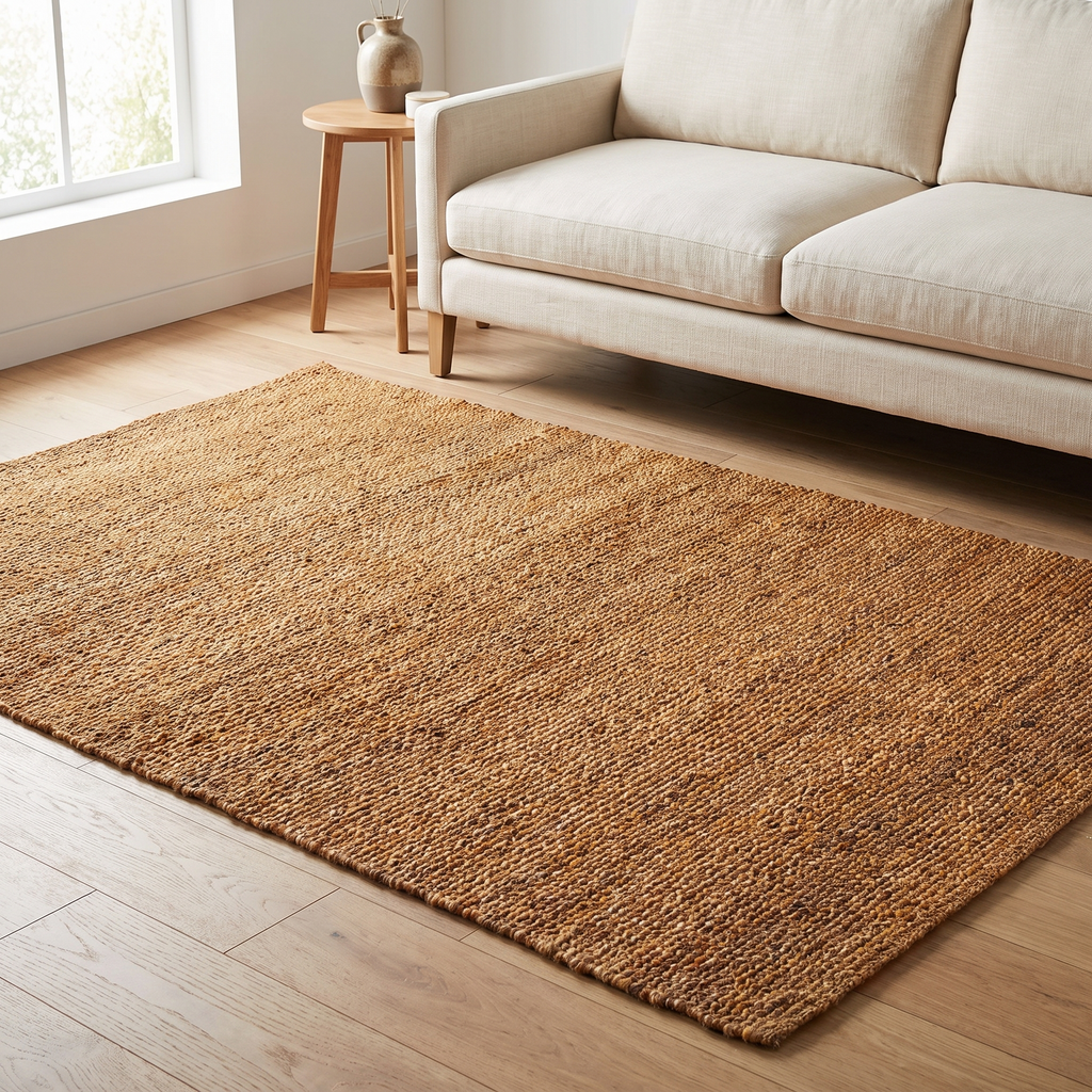 Tapis Carnac Bronze dans un salon moderne