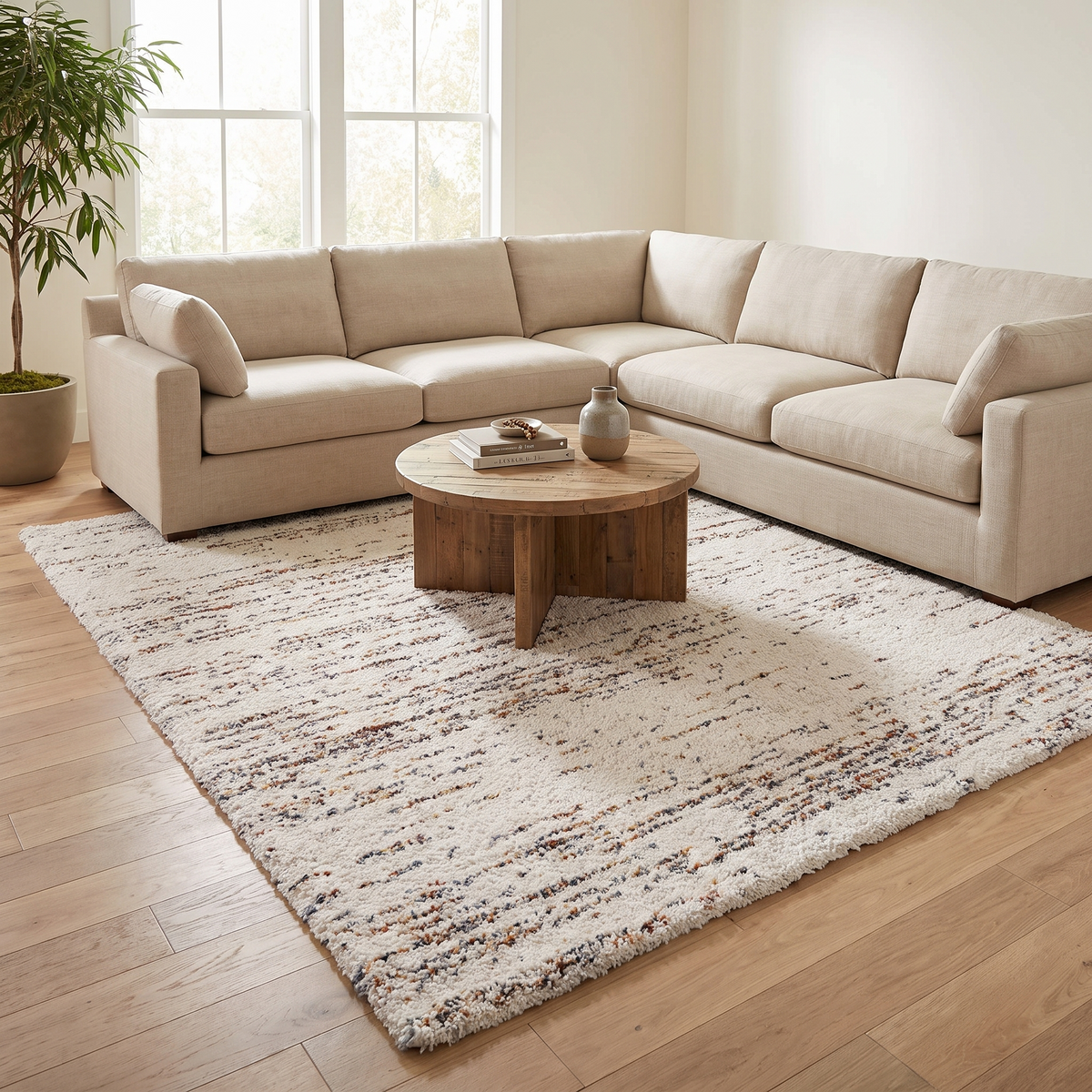 Tapis Ainhoa Multico/naturel - salon vue large