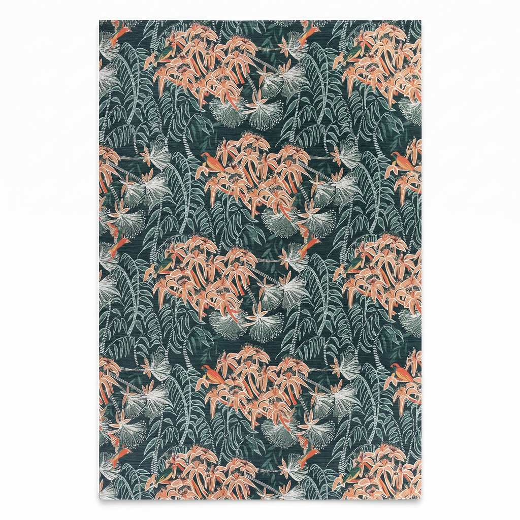 Tapis Talloires Prusse fond blanc studio
