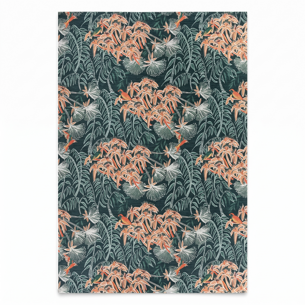 Tapis Talloires Prusse fond blanc studio