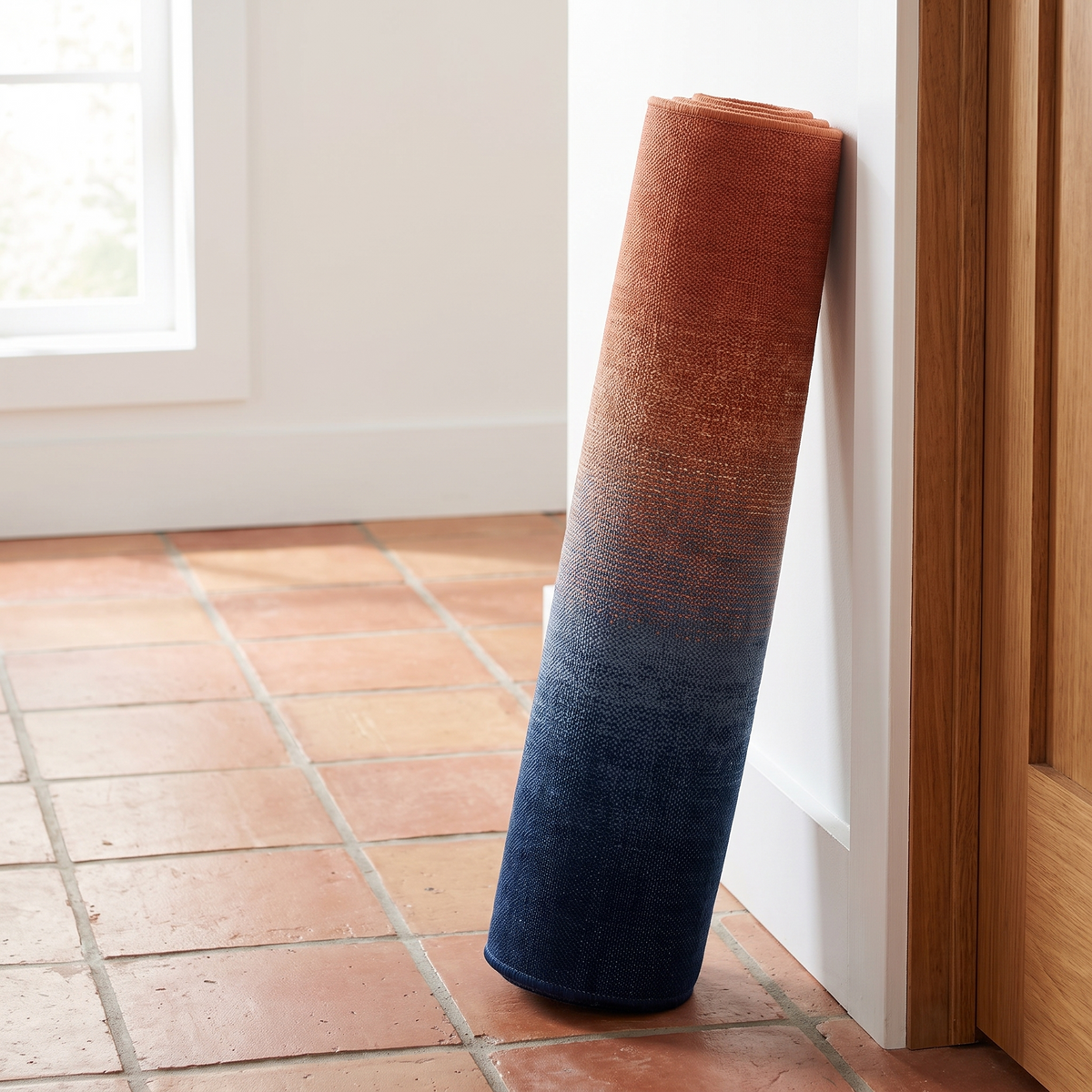 Tapis Venasque roulé en situation dans une entrée
