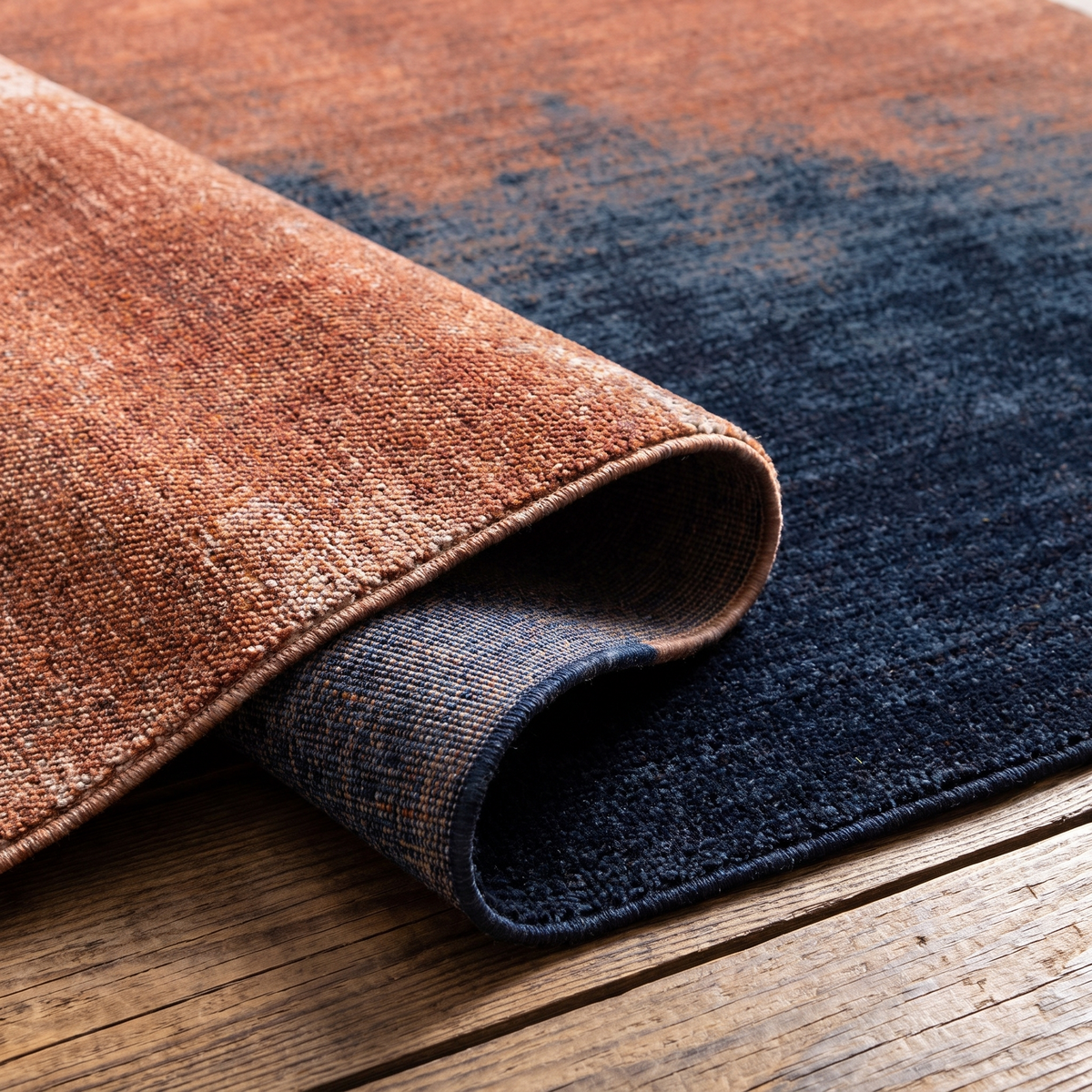 Angle et pli du tapis Venasque - détail du tissage