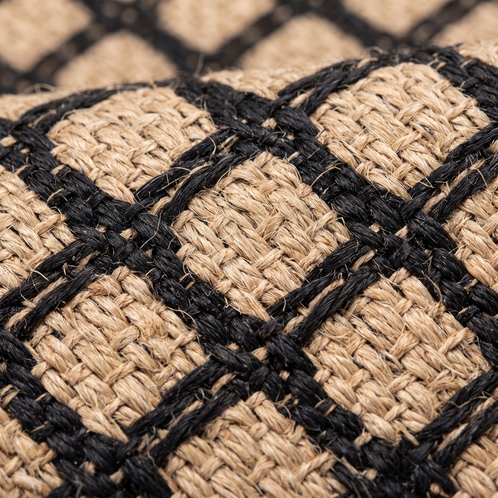 Zoom qualité du tissage du tapis Obernai Naturel
