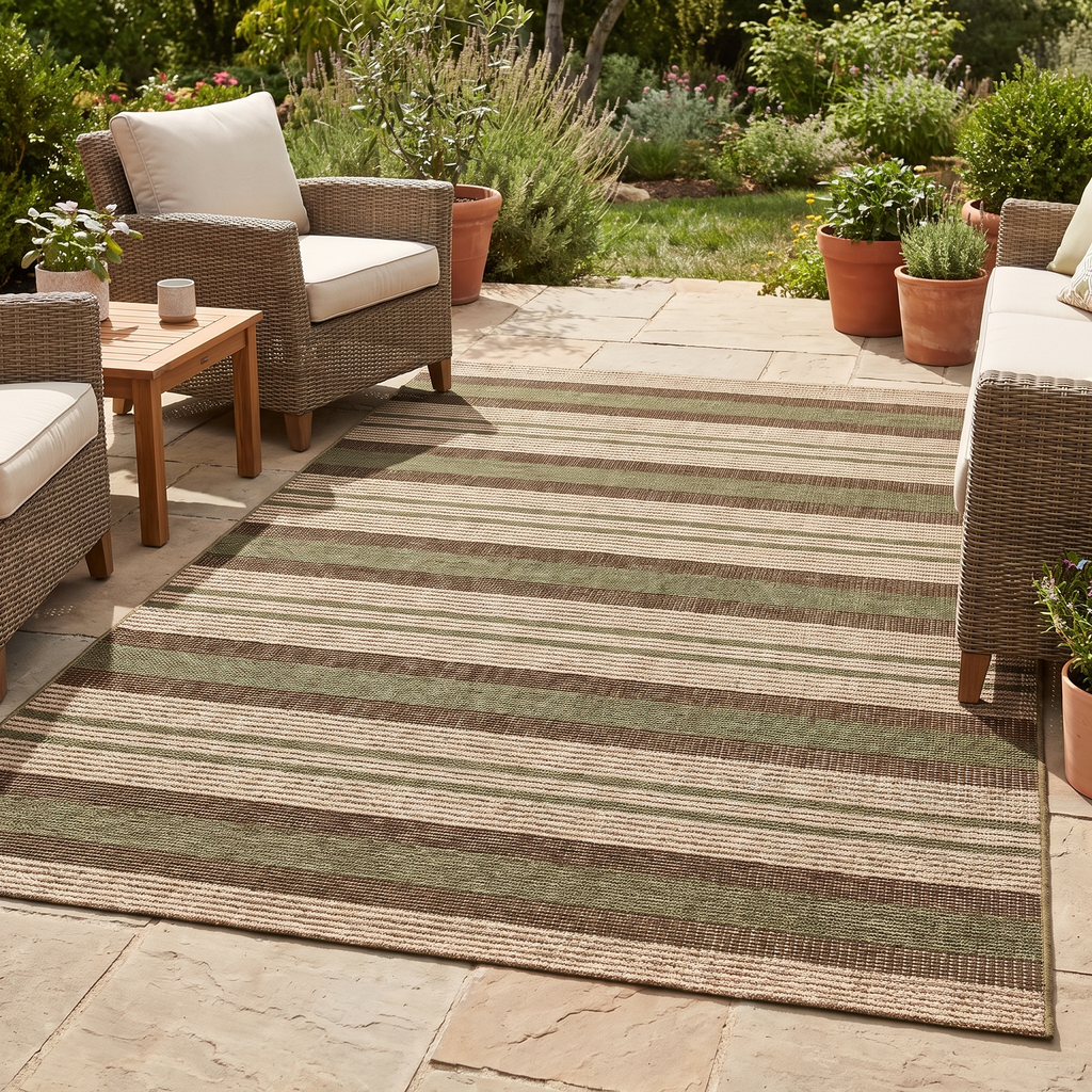 Tapis Agay Naturel sur une terrasse