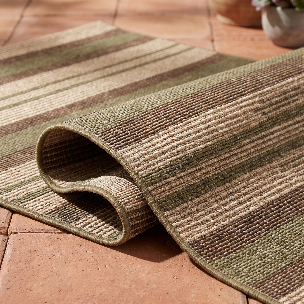 Angle et pli du tapis Agay Naturel - détail du tissage