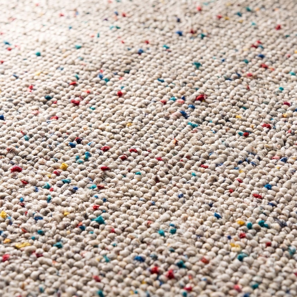 Zoom qualité du tissage du tapis Beynac Neige