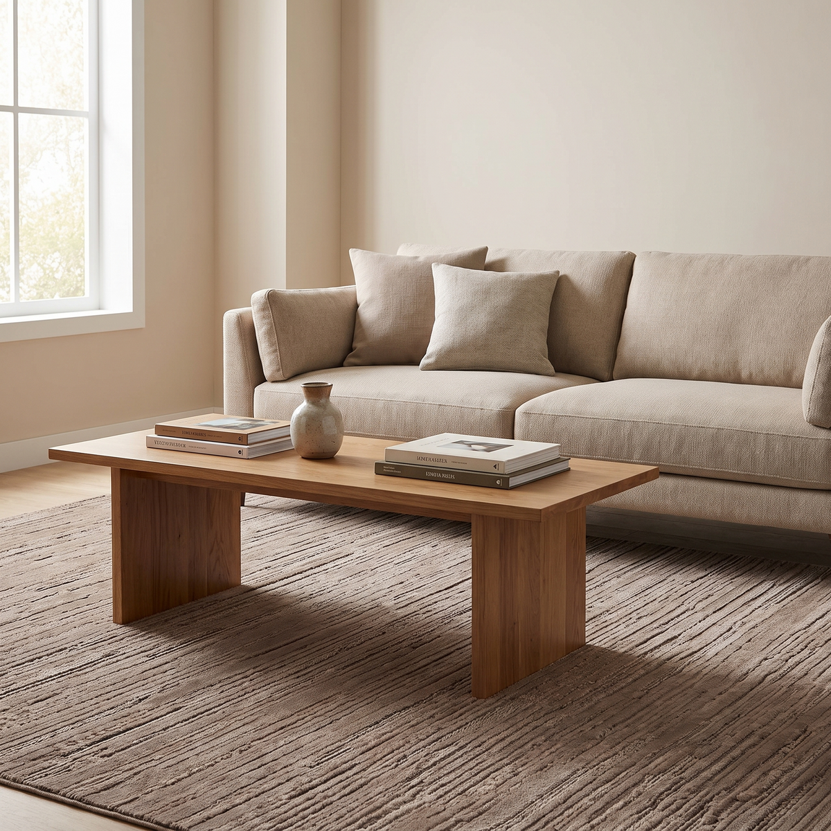 Tapis Alpilles Naturel dans un salon chaleureux