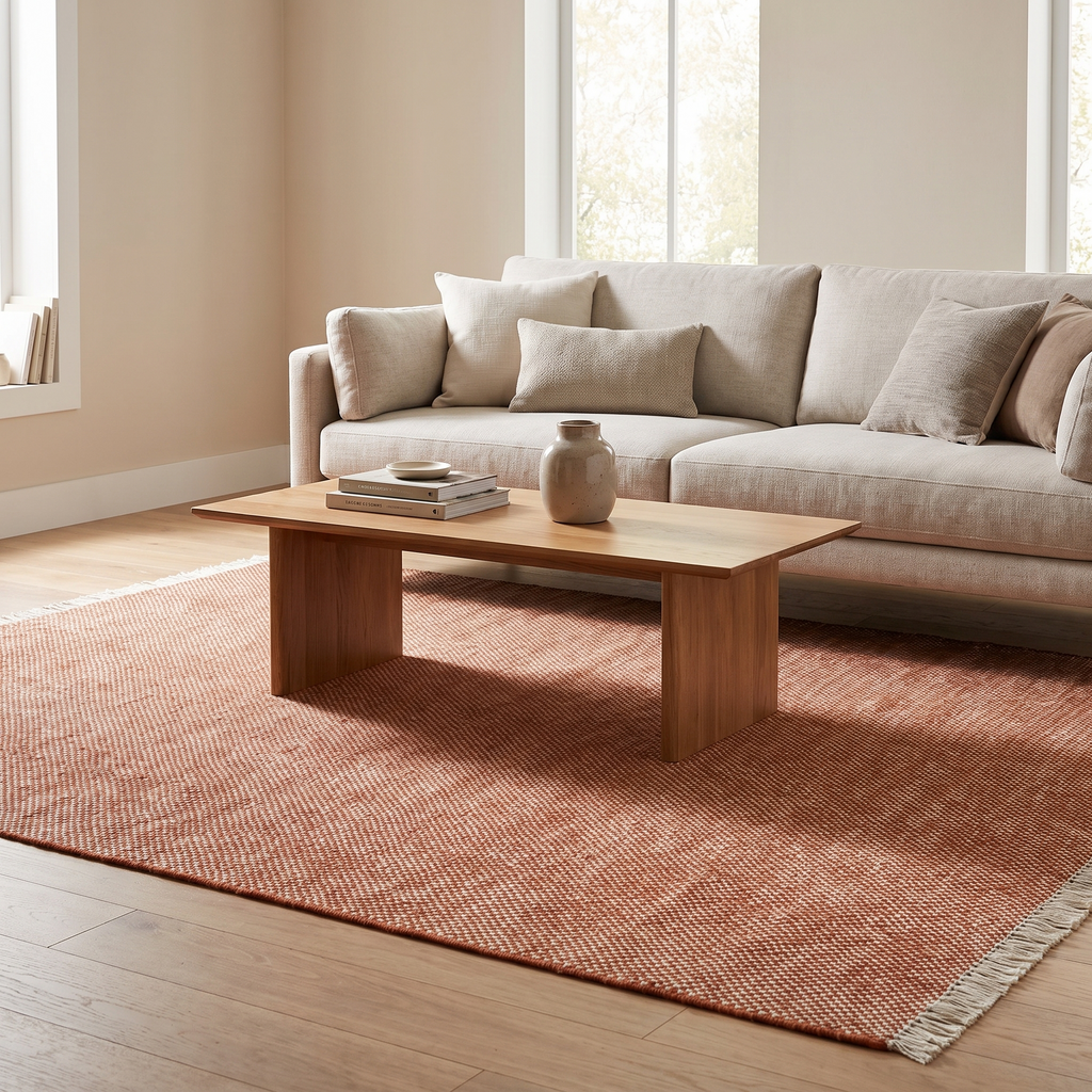 Tapis Banon Moka dans un salon chaleureux