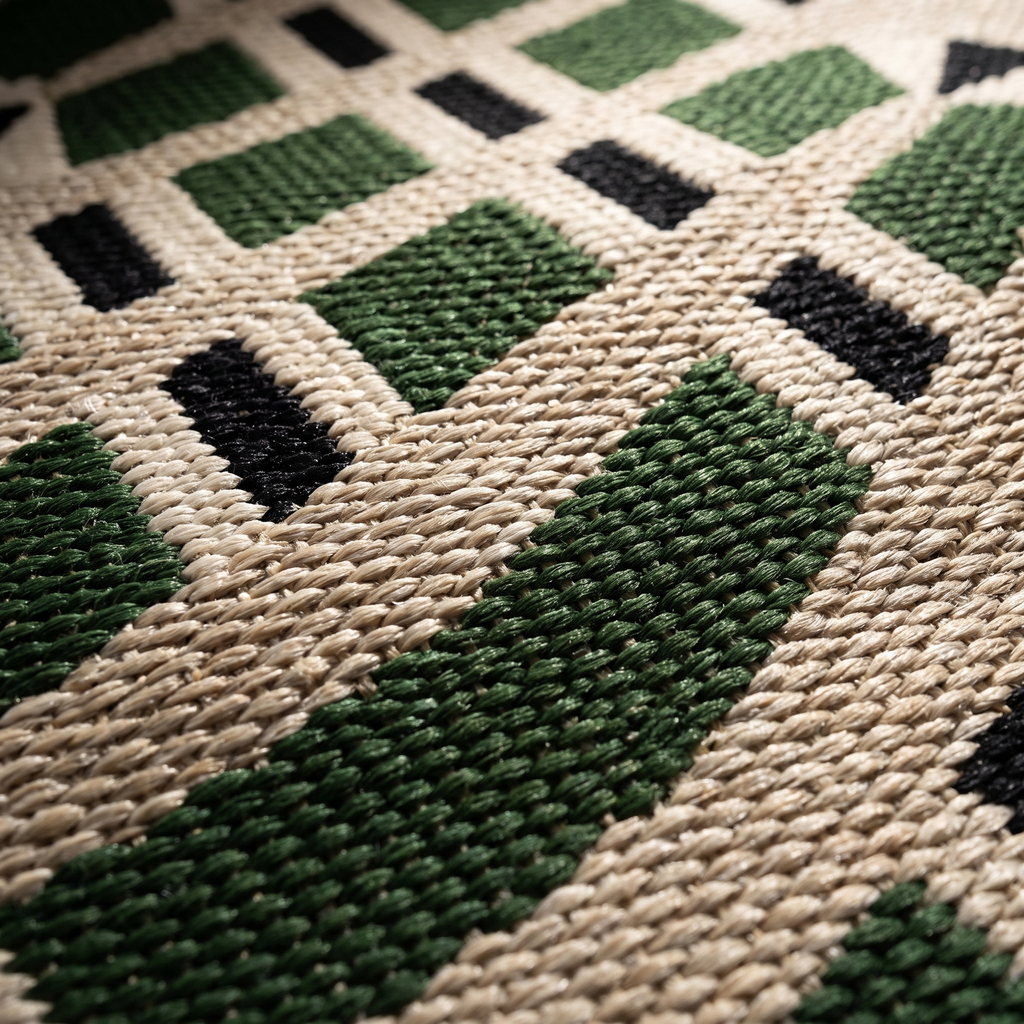 Zoom qualité du tissage du tapis Sanary Naturel