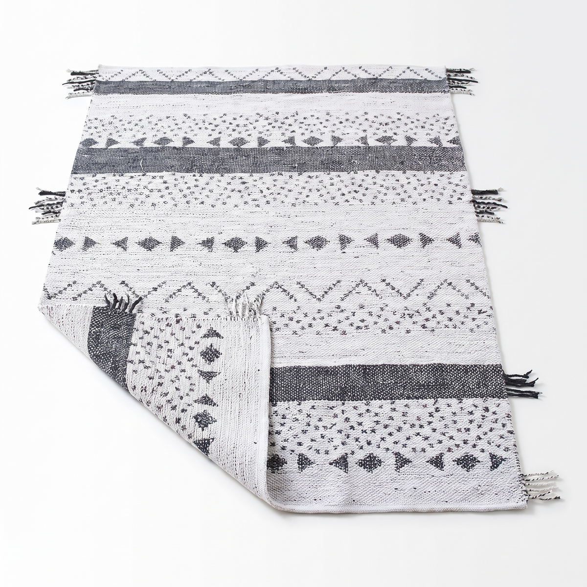 Tapis Carennac Blanc/noir angle tissage