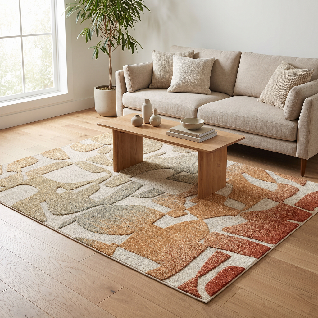 Tapis Anduze Multicolore dans un salon chaleureux