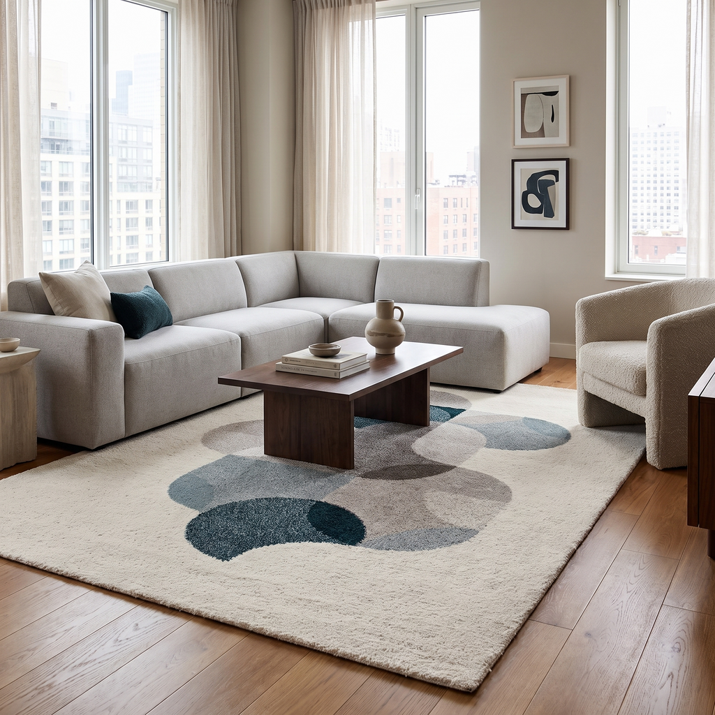 Tapis Sarlat Paon - salon vue large