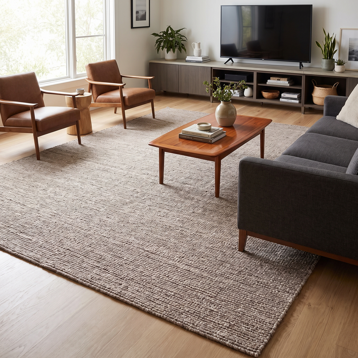 Tapis Dieulefit Naturel - salon vue large