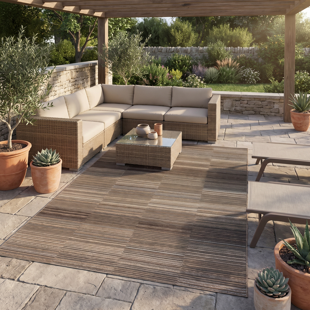 Tapis Bandol Naturel sur une terrasse