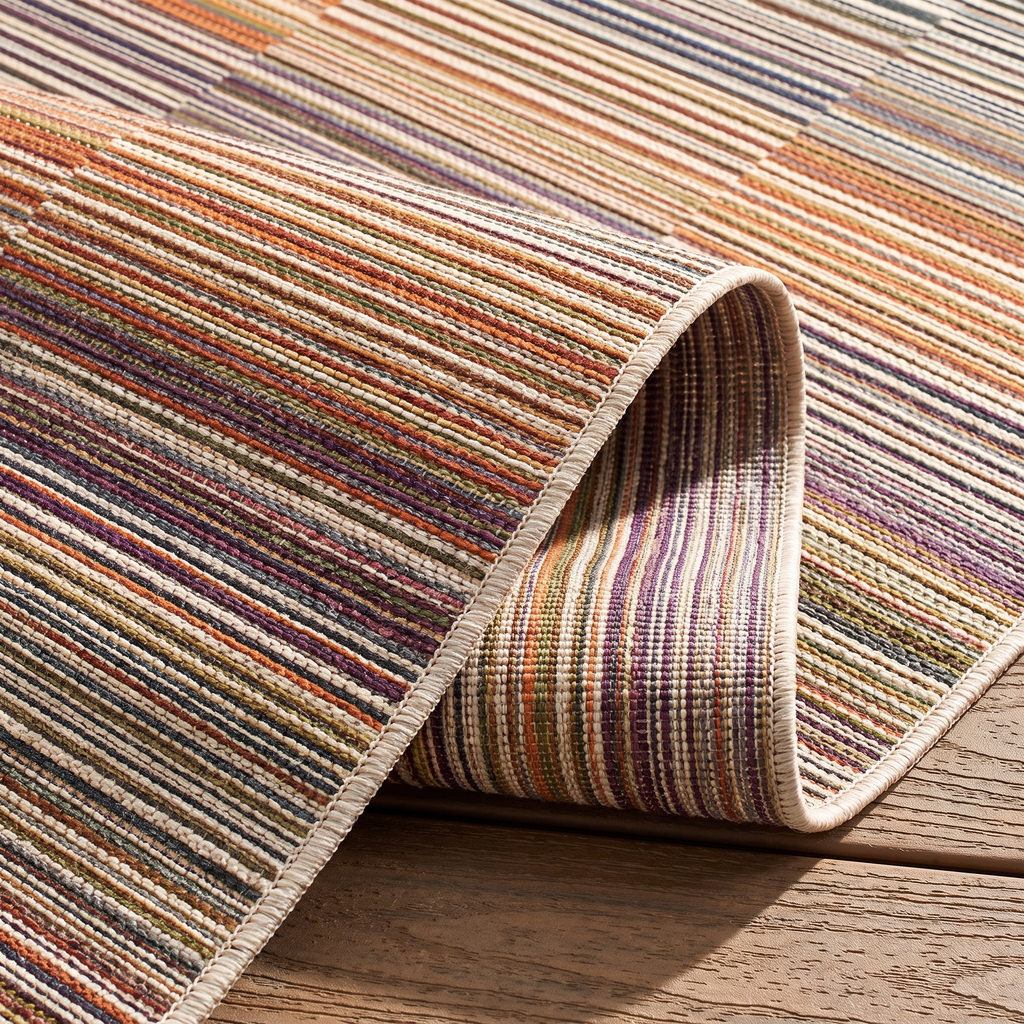 Angle et pli du tapis Bandol Papaye - détail du tissage