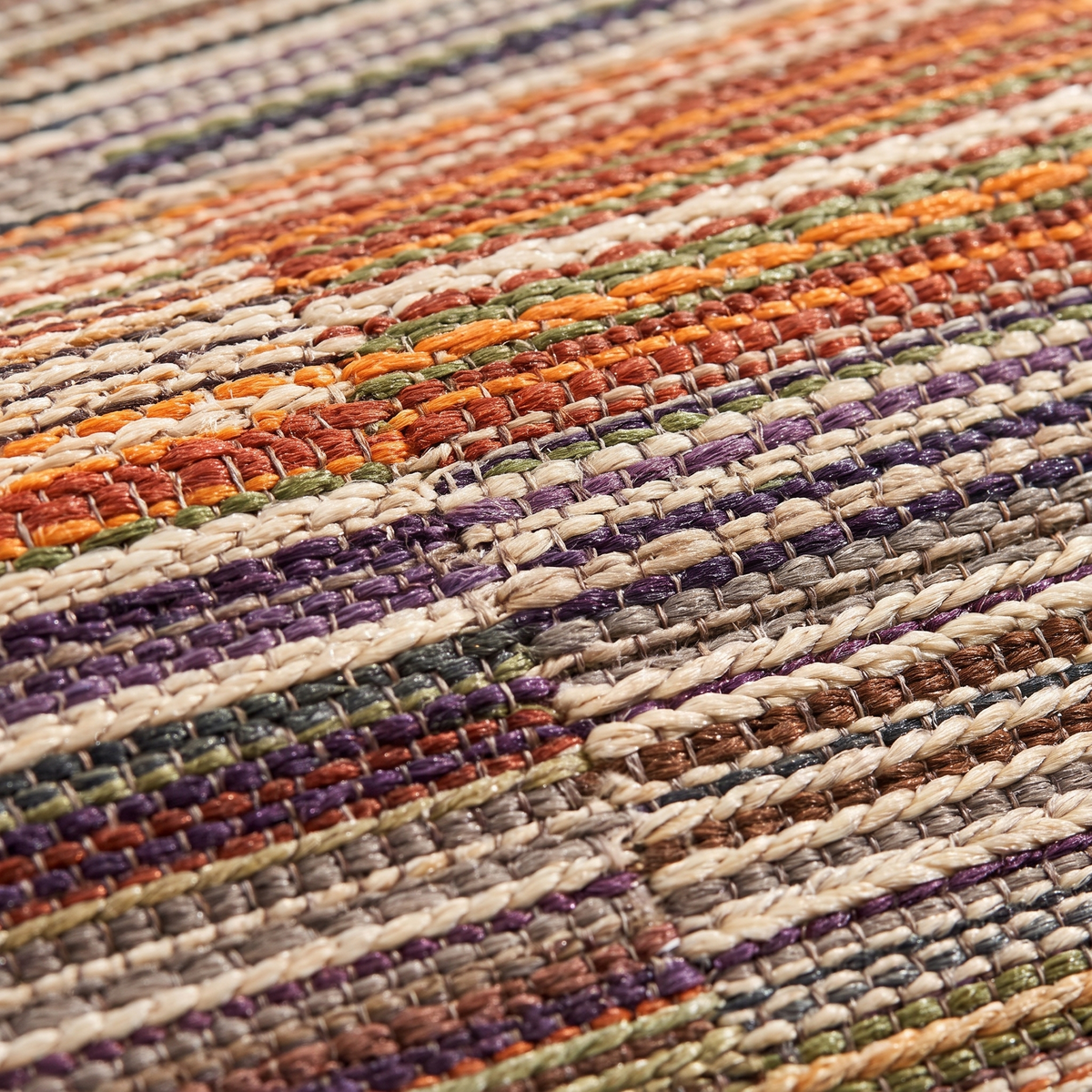 Zoom qualité du tissage du tapis Bandol Papaye