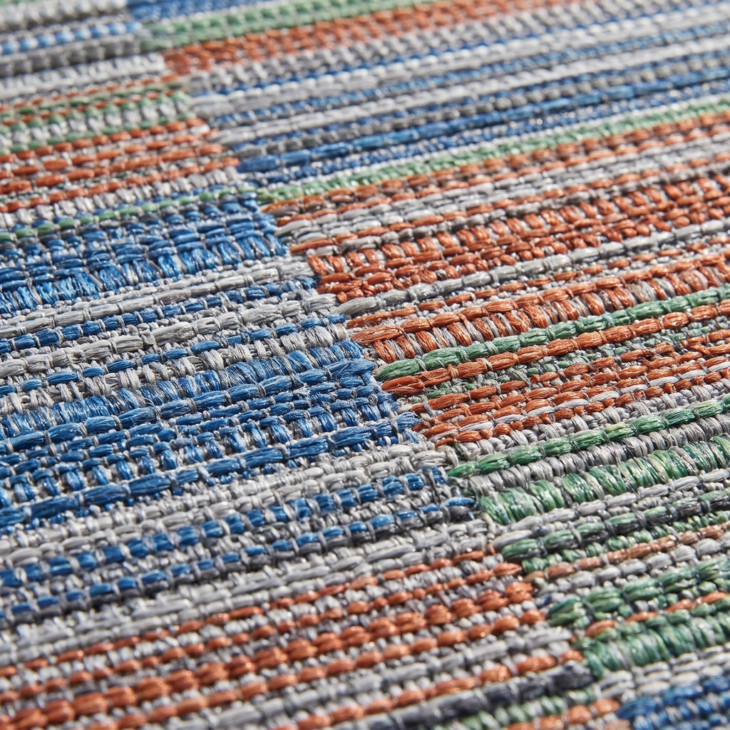 Zoom qualité du tissage du tapis Bandol Lagon