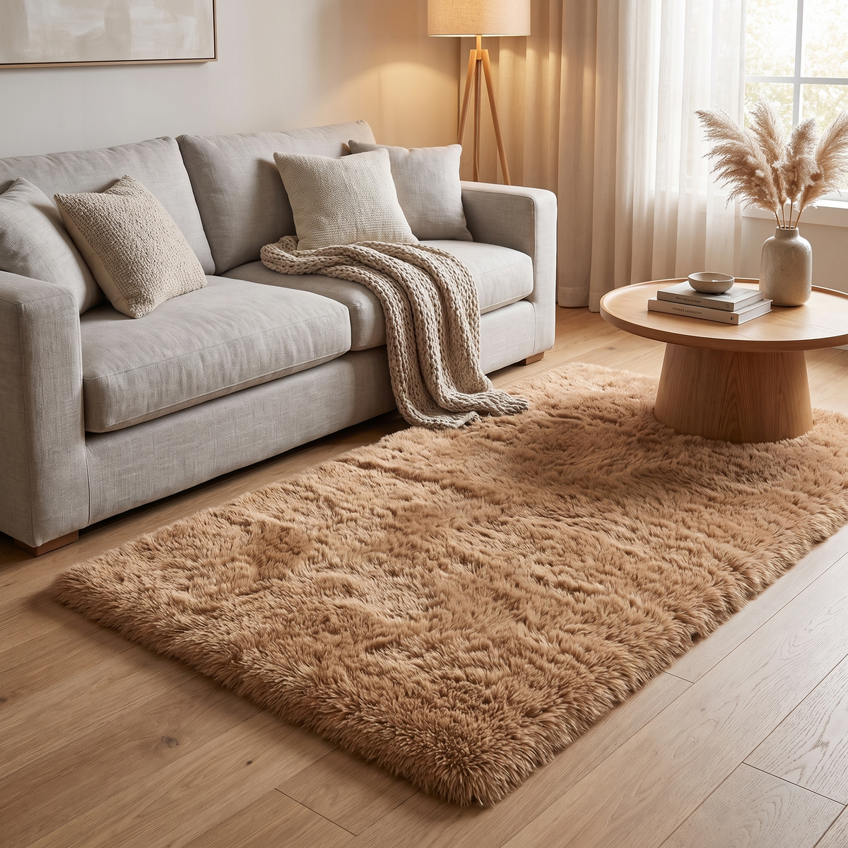 Tapis Aravis Naturel dans un salon chaleureux