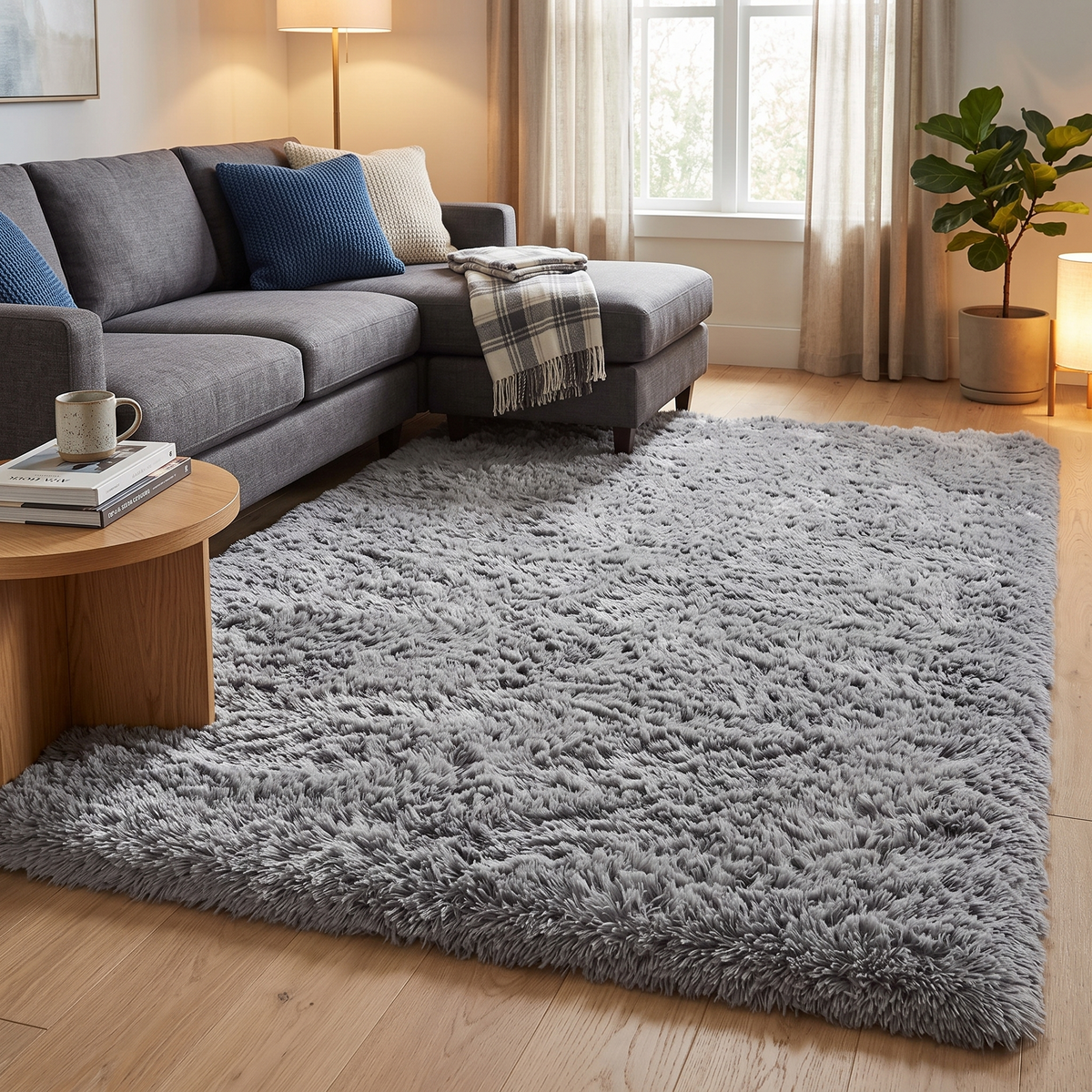 Tapis Aravis Perle dans un salon chaleureux