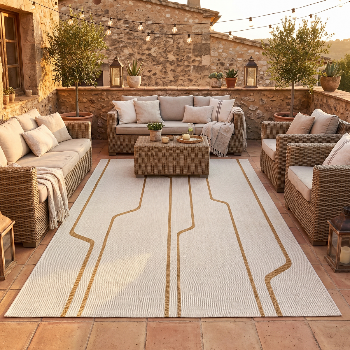 Tapis Lavezzi Naturel - terrasse vue large