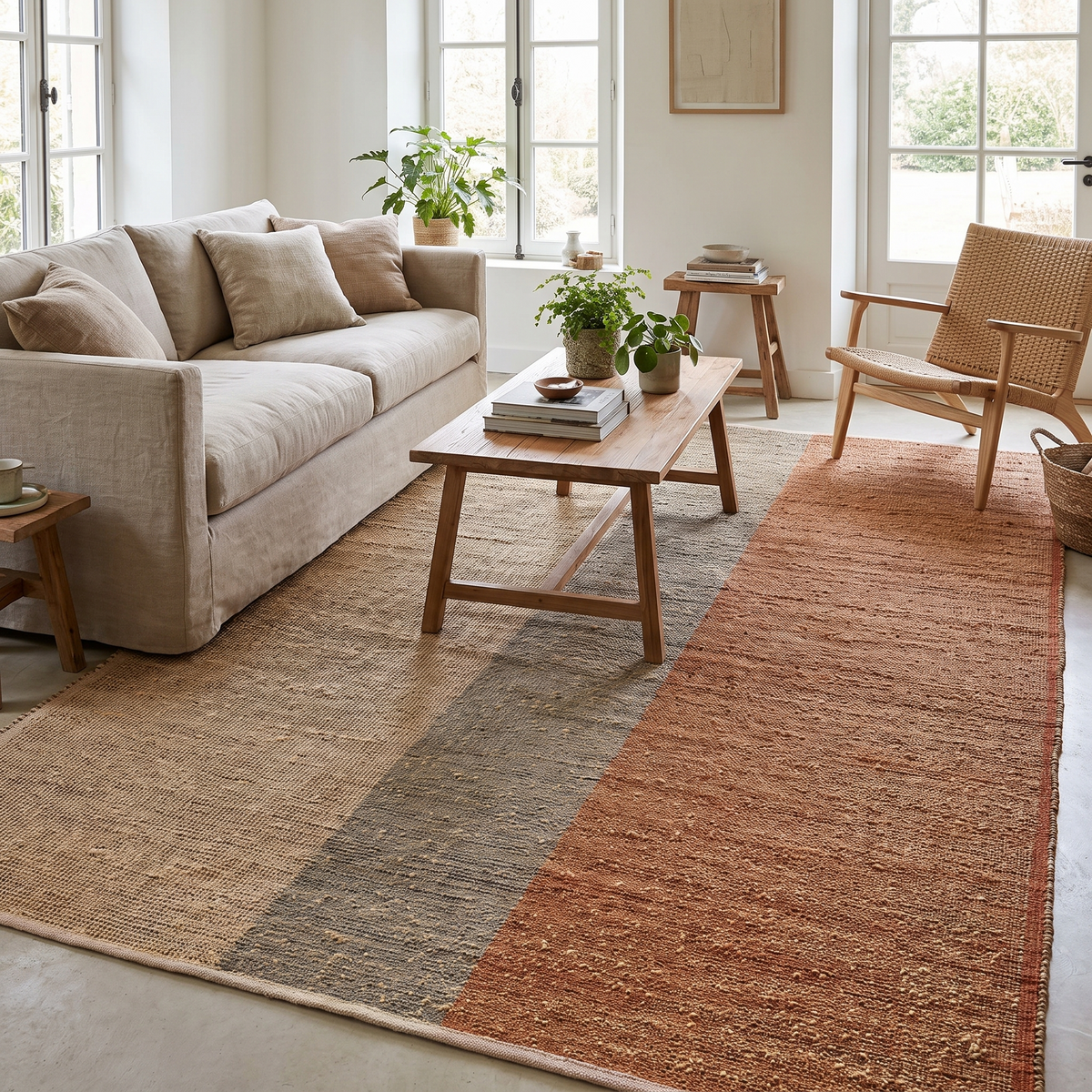 Tapis Chartreuse Terracotta - salon vue large