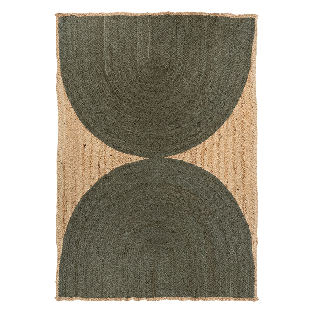 Tapis Luberon Olive - vue produit fond blanc