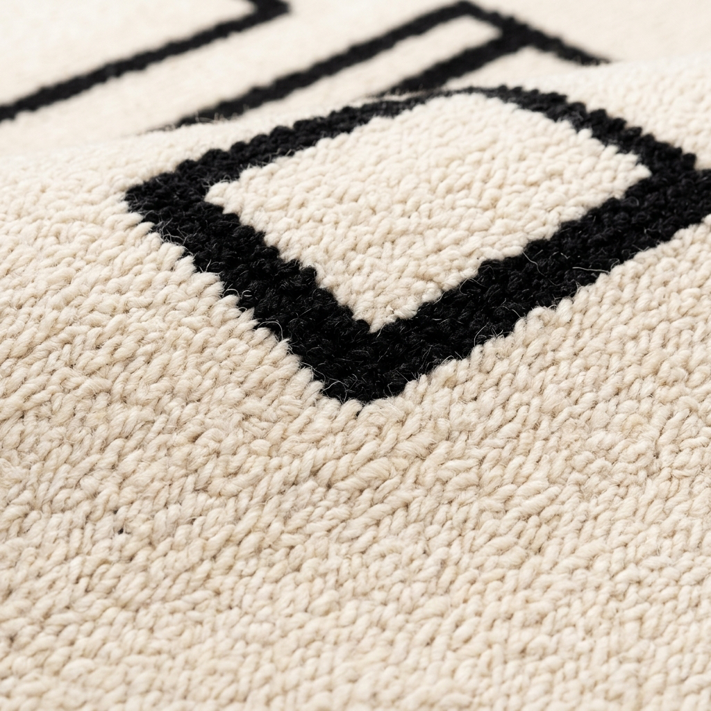 Zoom qualité du tissage du tapis Nyons Caviar