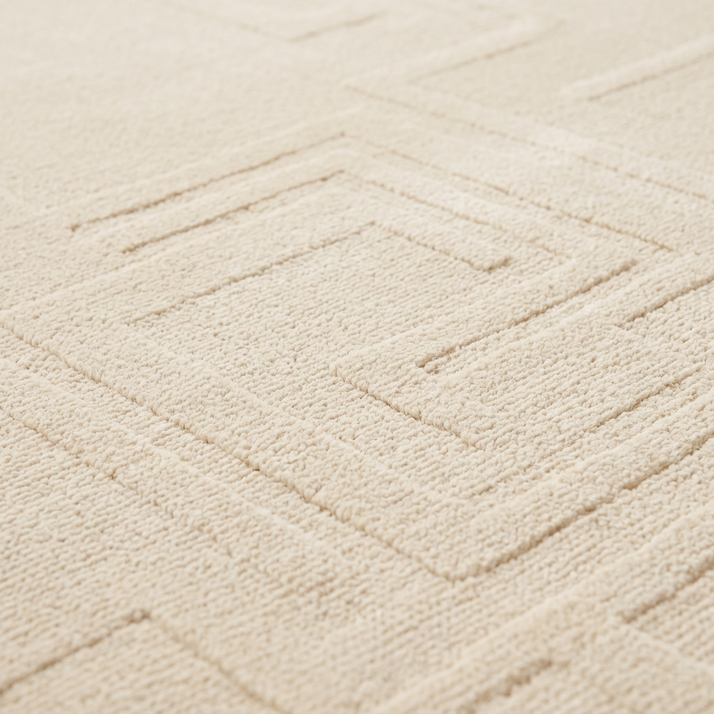 Zoom qualité du tissage du tapis Nyons Neige