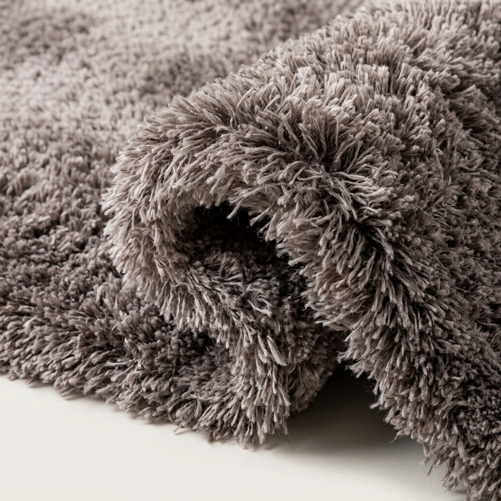 Angle et pli du tapis Cordes Gris - détail du tissage