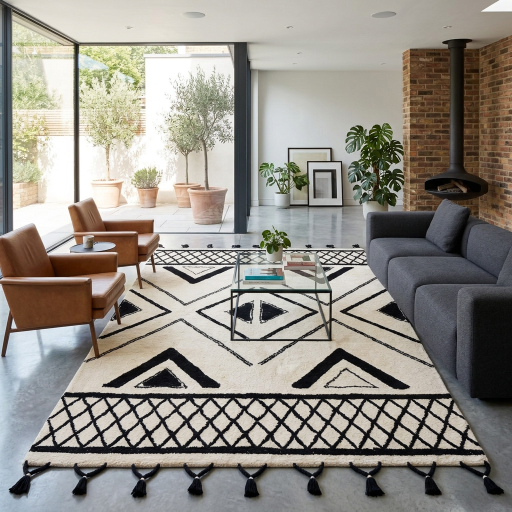 Tapis Tournus Ombre - salon vue large