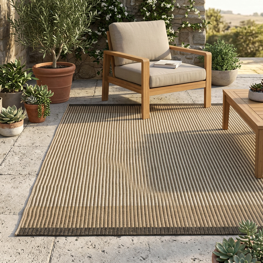 Tapis Menton Naturel sur une terrasse