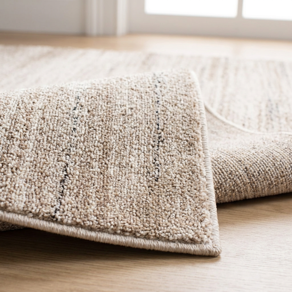 Angle et pli du tapis Beaune - détail du tissage