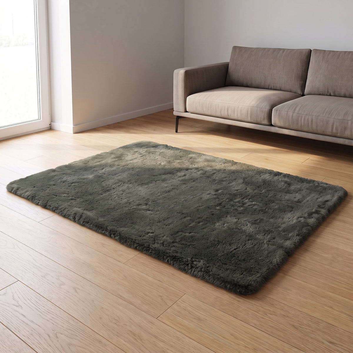 Tapis Deauville Thym dans un salon moderne